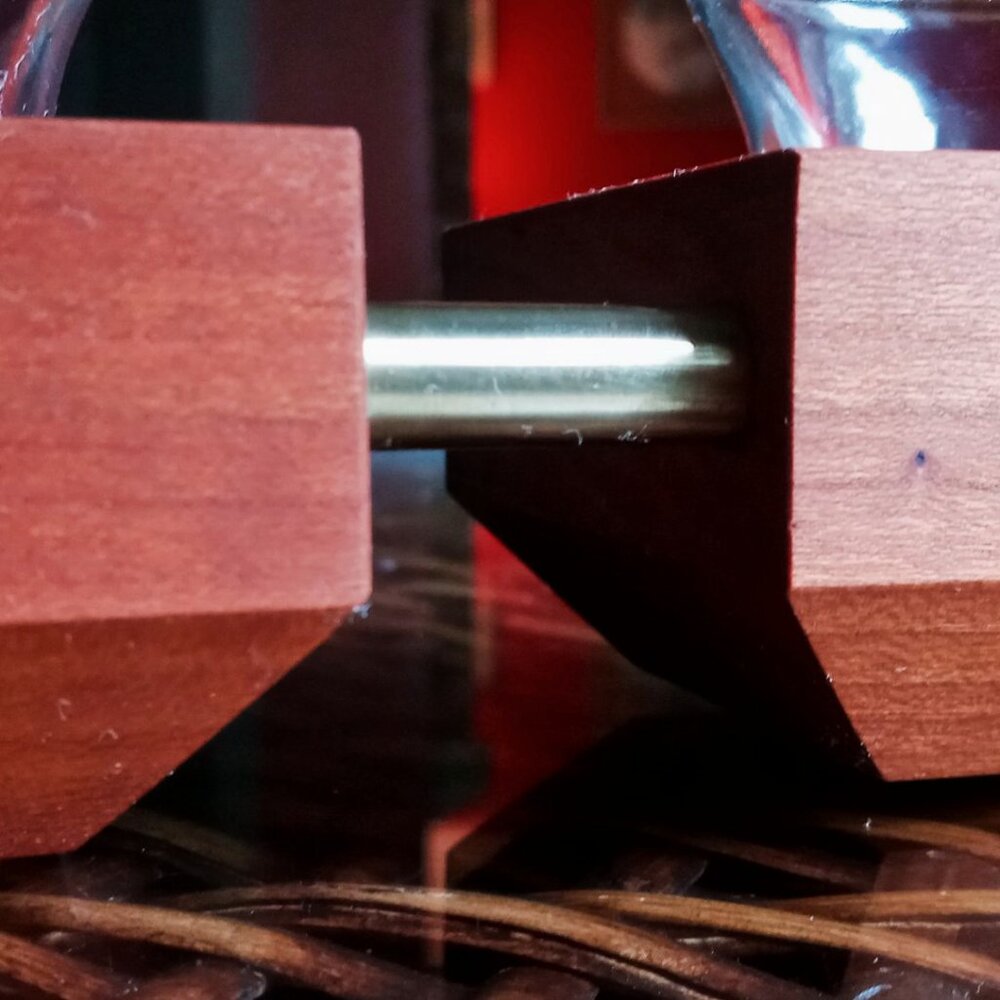 1-of-a-kind Finely Crafted Handsome Handmade Cherry Wood & Brass Tealight Holder - Picture 6 of 10